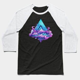 Summer Vaporwave Wave Triangle Baseball T-Shirt